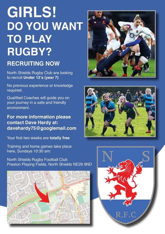 Image of North Shields Girls' Rugby Recruiting Now!