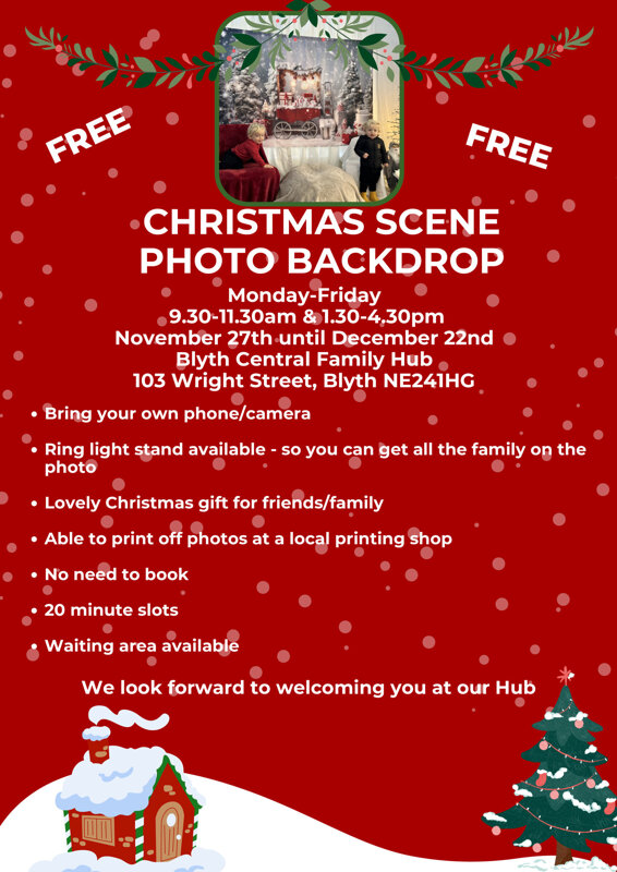 Image of FREE for Families - Christmas Scene Photo Backdrop