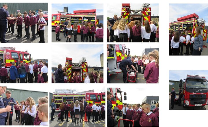 Image of WMS - Year 5 pupils welcome the Fire Brigade