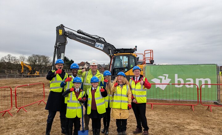 Image of Ground breaking Visit to New School Site