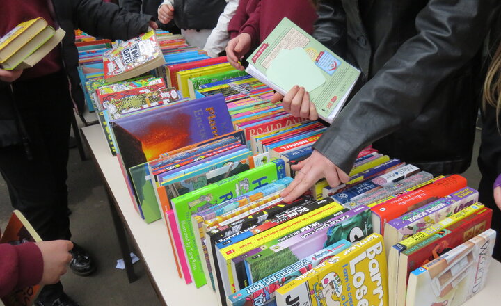 Image of Book Swap enjoyment on World Book Day