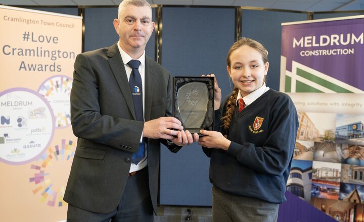 Image of SSMS Pupil wins an award at #Love Cramlington Awards 